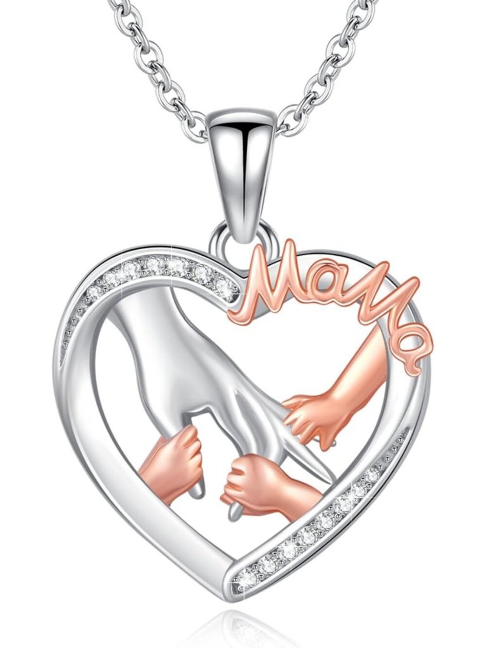 Sterling Silver Mother Daughter Heart Pendant Necklace - Perfect Gift for Moms